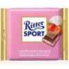 Шоколад «Риттер Спорт молочный с клубникой в йогурте»